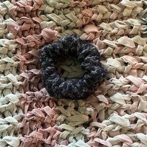 Multicolor Checkered Knit Hair Scrunchie